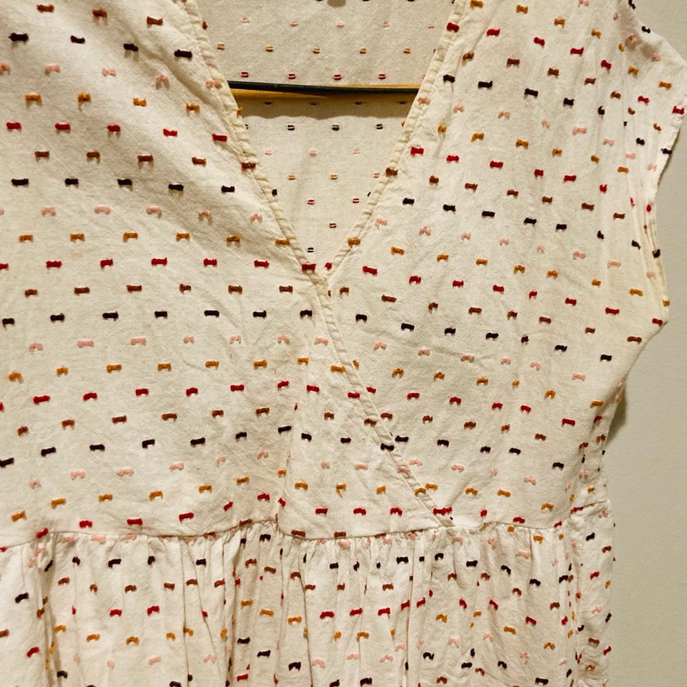 Madewell faux wrap peplum top.